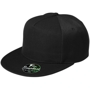 Unisex Snapback cepure ar plakanu malu melna, Regu