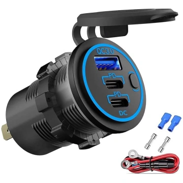 12 V USB kontaktligzda USB lādētājs ar vairākiem p