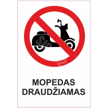 Zīme Mopēds nav atļauts Alumīnijs (neobonds 2 mm) 
