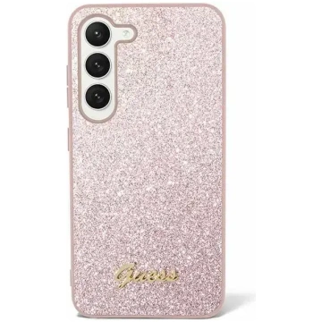 Guess Glitter Script cietais vāciņš Samsung Galaxy