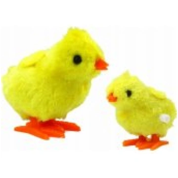 LEAN Toys Jumping Wind-Up Chicken Plush Yellow Rot