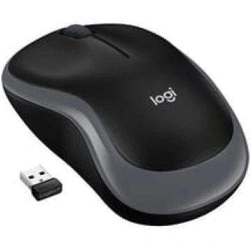 Datorpele Logitech M185, USB, bezvadu, pelēka/meln