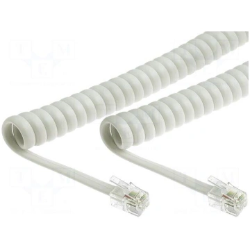 Cable: telephone | coiled,interlaced | RJ9 plug,bo