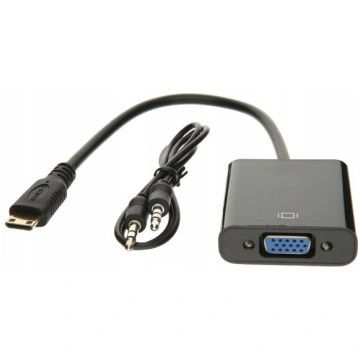 ADAPTER mini HDMI uz VGA CONVERTER DSUB + SKAŅA