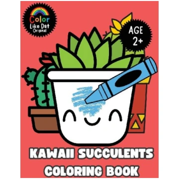 Kawaii Succulents Coloring Book: Large-Print, Cute