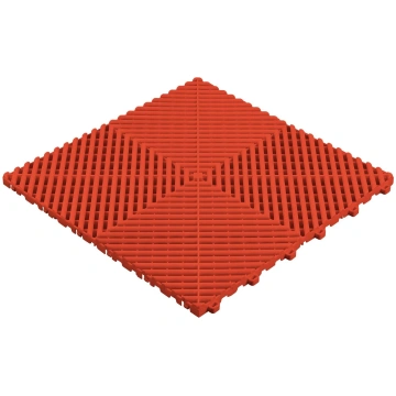 Perforēta PP grīdas flīze, sarkana, 400×400×18 mm 
