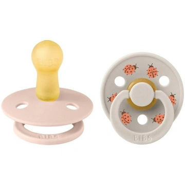 BIBS Colour Round Pacifier 2 gab. (Ladybug Blush m
