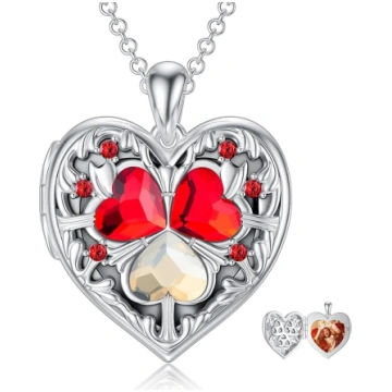 Dorunmo Sieviešu Sirds Locket Silver 925 atvērt 92