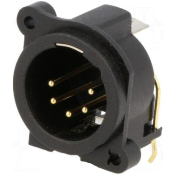 Socket | XLR | male | PIN: 5 | angled 90° | for pa