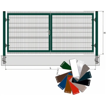Kavdrātprofilu 2-viru vārti 3D H2,03*W4,0M 2 V RAL