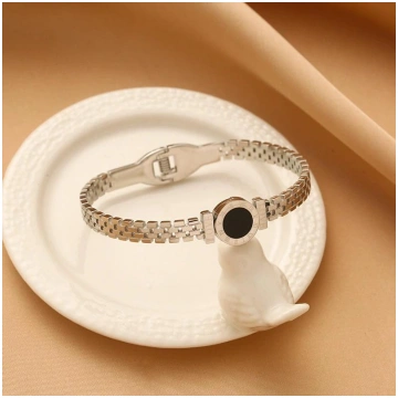 Htpwe Stainless Steel Roman Numeral Love Black She