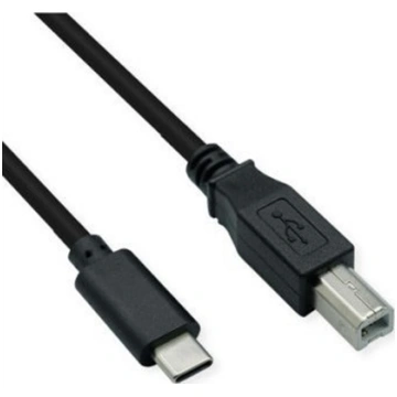 USB 2.0 kabelis Type C, C-B, M/M, melns, 3 m, Roli