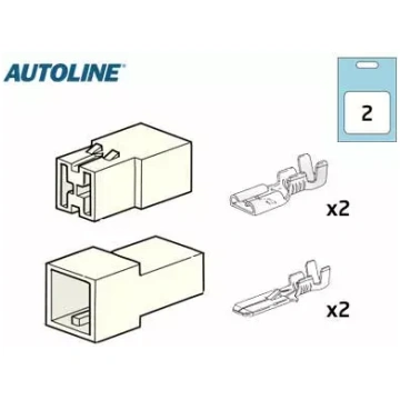 Savienotāju komplekts, 2 kontakti, 6,3 mm AUTOLINE