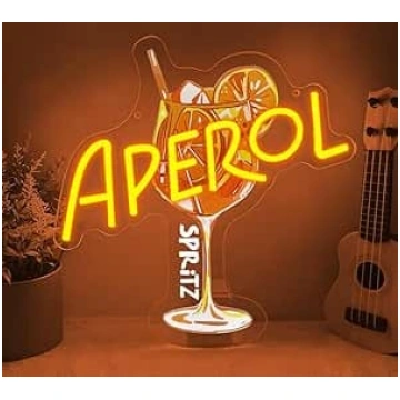 Aperol Spritz neona zīme, kokteilis LED zīme siena