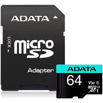 ADATA MicroSDXC, 64GB, Premier Pro + SDXC Adapter 