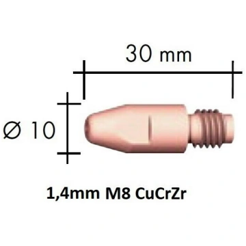 (140.0536&BNZ) Kontaktdīze CuCrZr M8x30x10 - 1,4mm