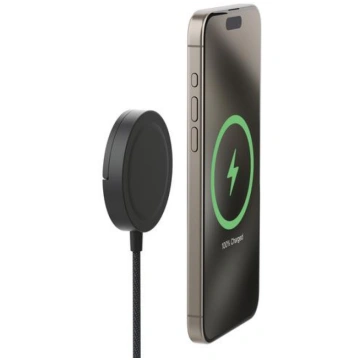 Mophie Qi2 Magnetic Smartphone Charger, Black, USB