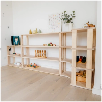 Modulāra Montessori plaukts stūra - 2 plaukti - Ba