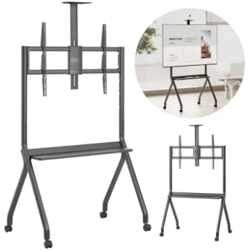 Maclean TV stand / cart, camera shelf, on casters,