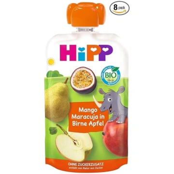 HiPP Organic Quetschie Mango pasifloru augļi bumbi