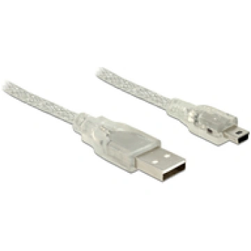 USB Kabel Delock A - Mini-B St/St 5.00m transparen