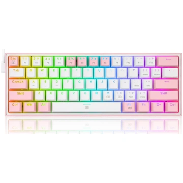Redragon K617 Fizz RGB balts/rozā