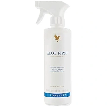 Forever Aloe First, alvejas aerosols, barojot ķerm