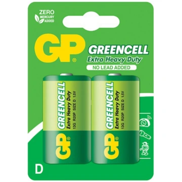 Baterijas GP Batteries Greencell D, R20, 1.5 V