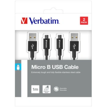 Verbatim Micro USB Cable Sync Charge 100cm black (