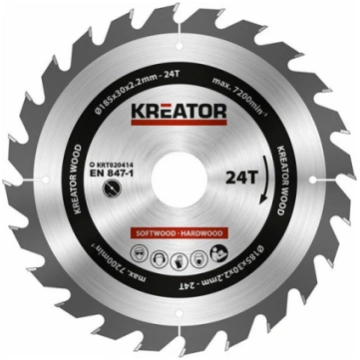 Kreator Zāģa ripa kokam 185x30x2.2mm, 24 zobi Krea